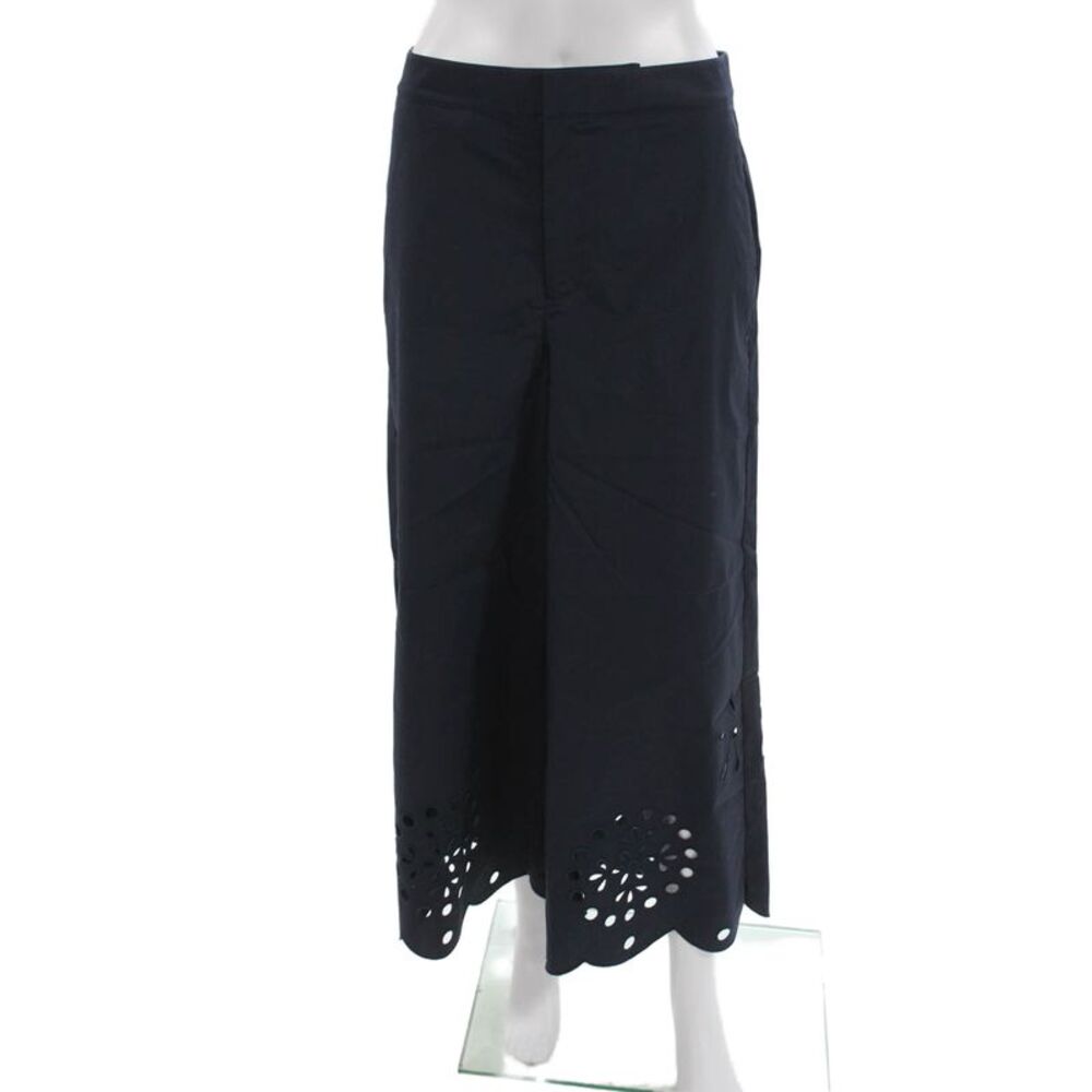 Jason Wu Women Cropped Cotton Pants Blue Zip Inseam 24 Size 6